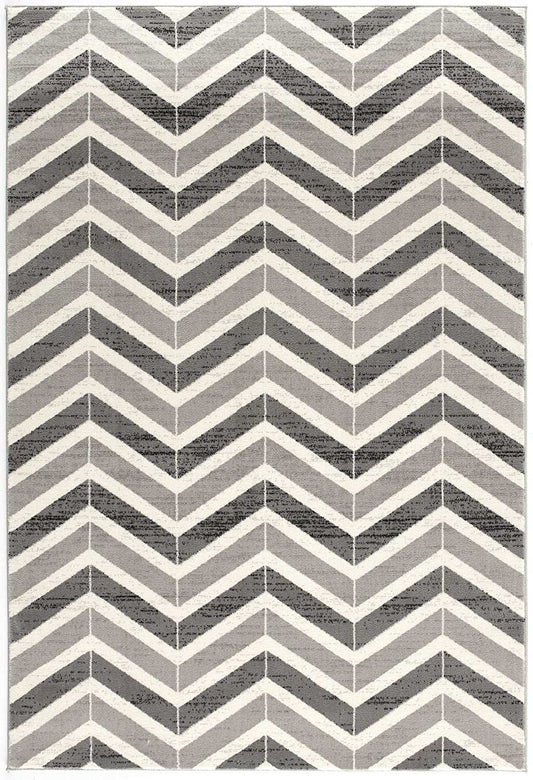 5' X 8' Gray Chevron Dhurrie Area Rug - Homeroots - Flyclothing LLC