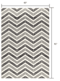 5' X 8' Gray Chevron Dhurrie Area Rug - Homeroots - Flyclothing LLC