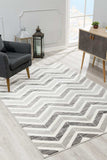 7' X 9' Gray Chevron Dhurrie Area Rug - Homeroots - Flyclothing LLC