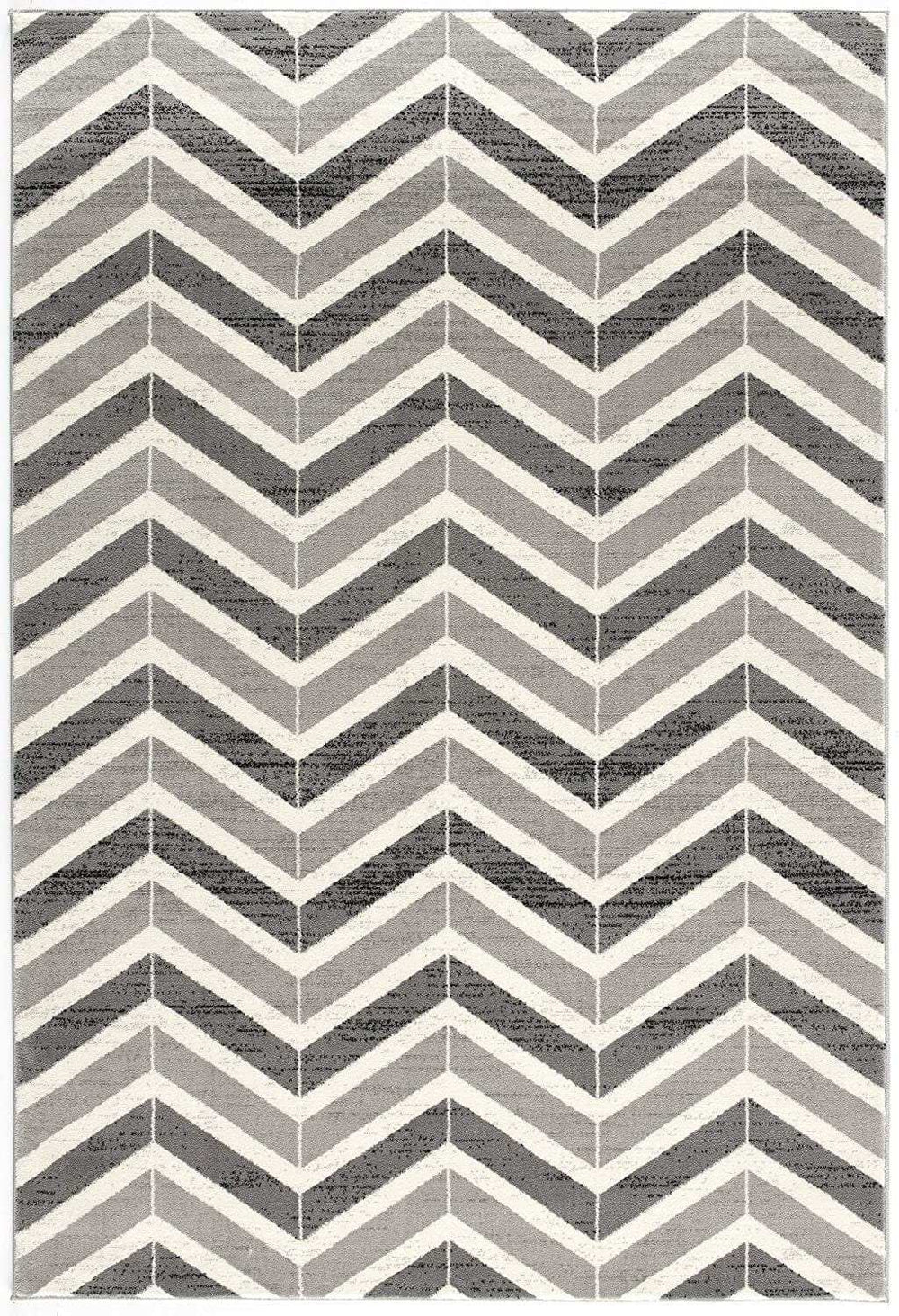 7' X 9' Gray Chevron Dhurrie Area Rug - Homeroots - Flyclothing LLC