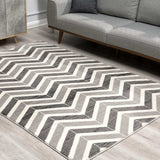 8' X 11' Gray Chevron Dhurrie Area Rug - Homeroots - Flyclothing LLC
