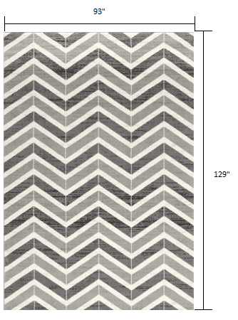 8' X 11' Gray Chevron Dhurrie Area Rug - Homeroots - Flyclothing LLC