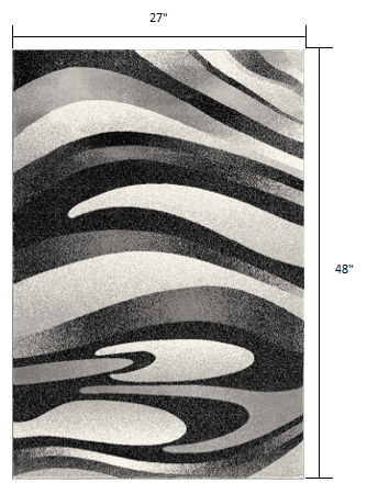 2' X 4' Gray Abstract Dhurrie Area Rug - Homeroots - Flyclothing LLC