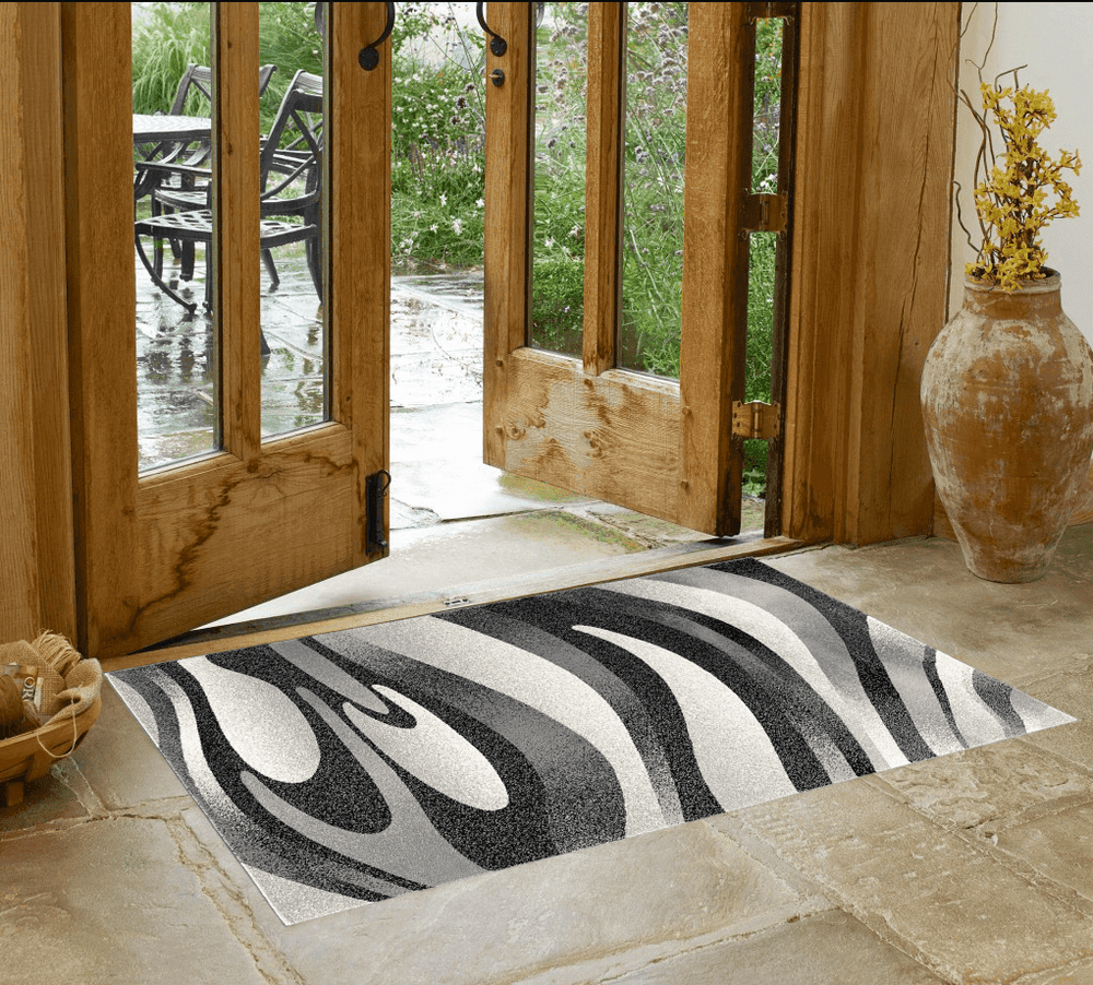 2' X 4' Gray Abstract Dhurrie Area Rug - Homeroots - Flyclothing LLC