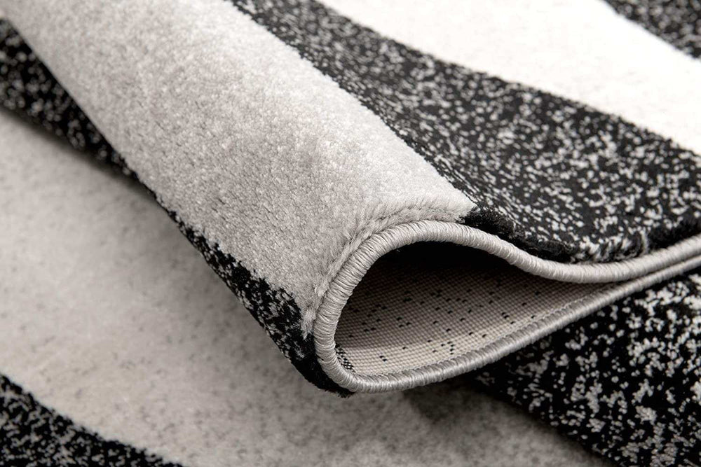 10' Gray Abstract Power Loom Runner Rug - Homeroots - Flyclothing LLC