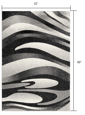 3' X 5' Gray Abstract Power Loom Area Rug - Homeroots - Flyclothing LLC