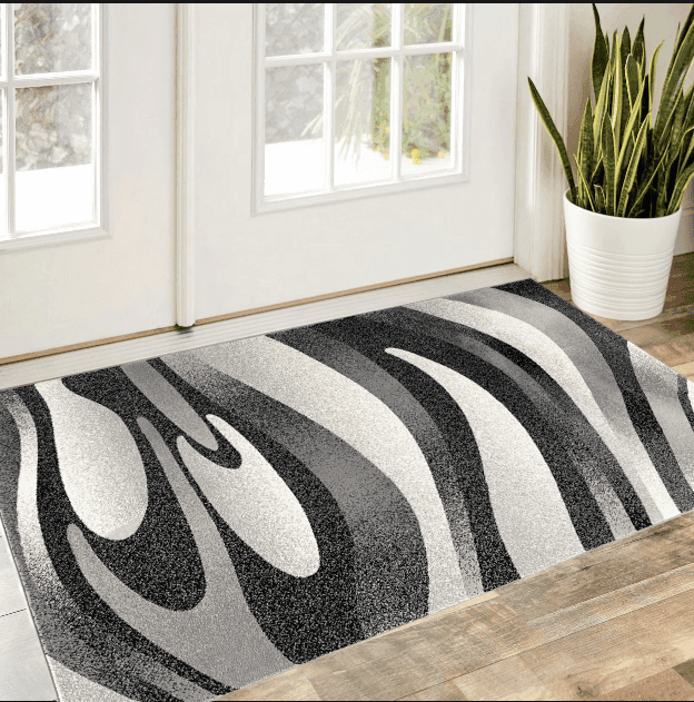 3' X 5' Gray Abstract Power Loom Area Rug - Homeroots - Flyclothing LLC