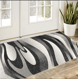 3' X 5' Gray Abstract Power Loom Area Rug - Homeroots - Flyclothing LLC