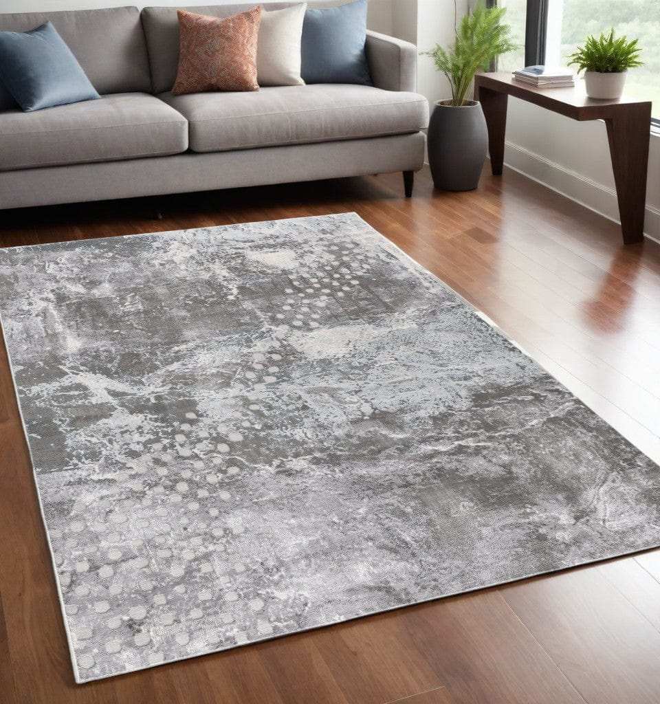 8' X 10' Blue Abstract Power Loom Area Rug - Homeroots - Flyclothing LLC