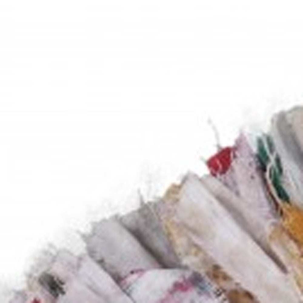 Bleached Multicolored Chindi And Natural Jute Fringed Round Rug - Homeroots - Flyclothing LLC