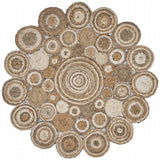 Multi-Toned Intricate Circle Natural Jute Area Rug - Homeroots - Flyclothing LLC