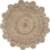 7' X 7' Beige Round Handmade Area Rug - Homeroots - Flyclothing LLC