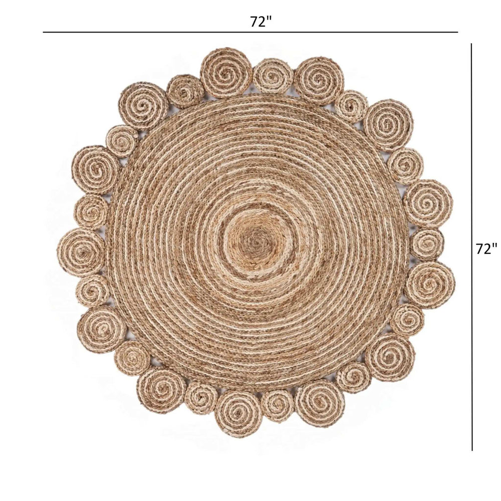 7' X 7' Beige Round Handmade Area Rug - Homeroots - Flyclothing LLC