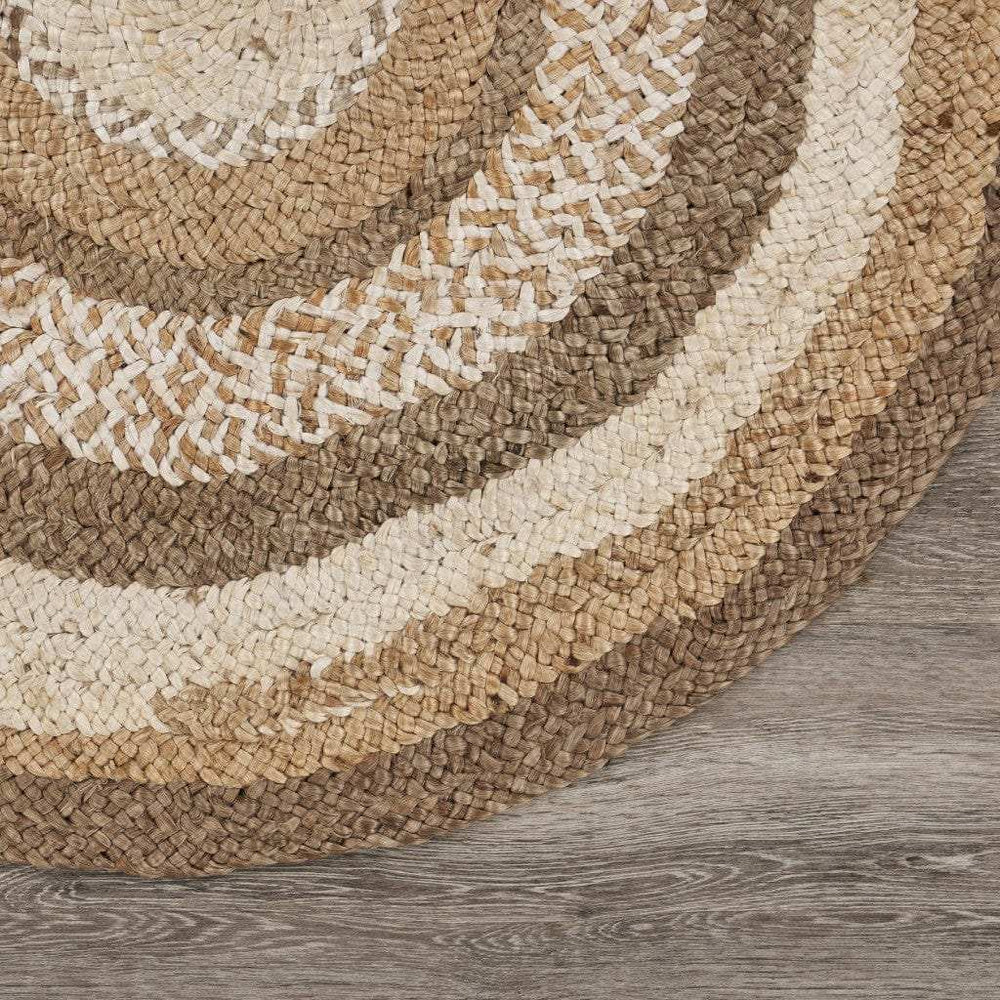 Multicolored Concentric Boutique Jute Rug - Homeroots - Flyclothing LLC