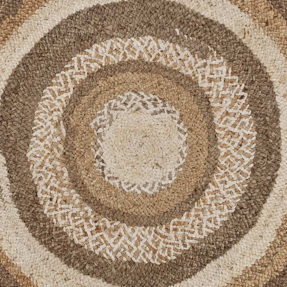 Multicolored Concentric Boutique Jute Rug - Homeroots - Flyclothing LLC