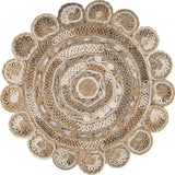 Daisy Geometric Multicolored Boutique Jute Rug - Homeroots - Flyclothing LLC