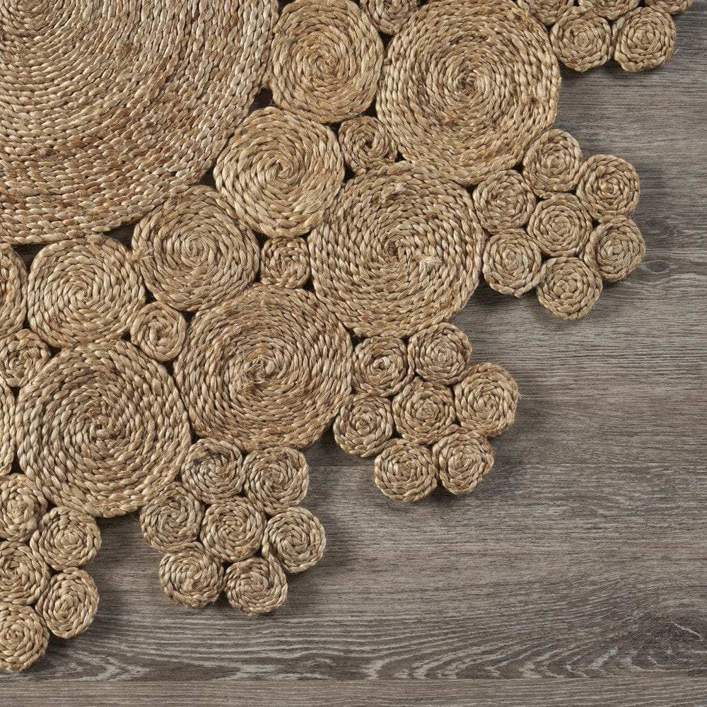 Dazzling Concentric Natural Boutique Jute Rug - Homeroots - Flyclothing LLC