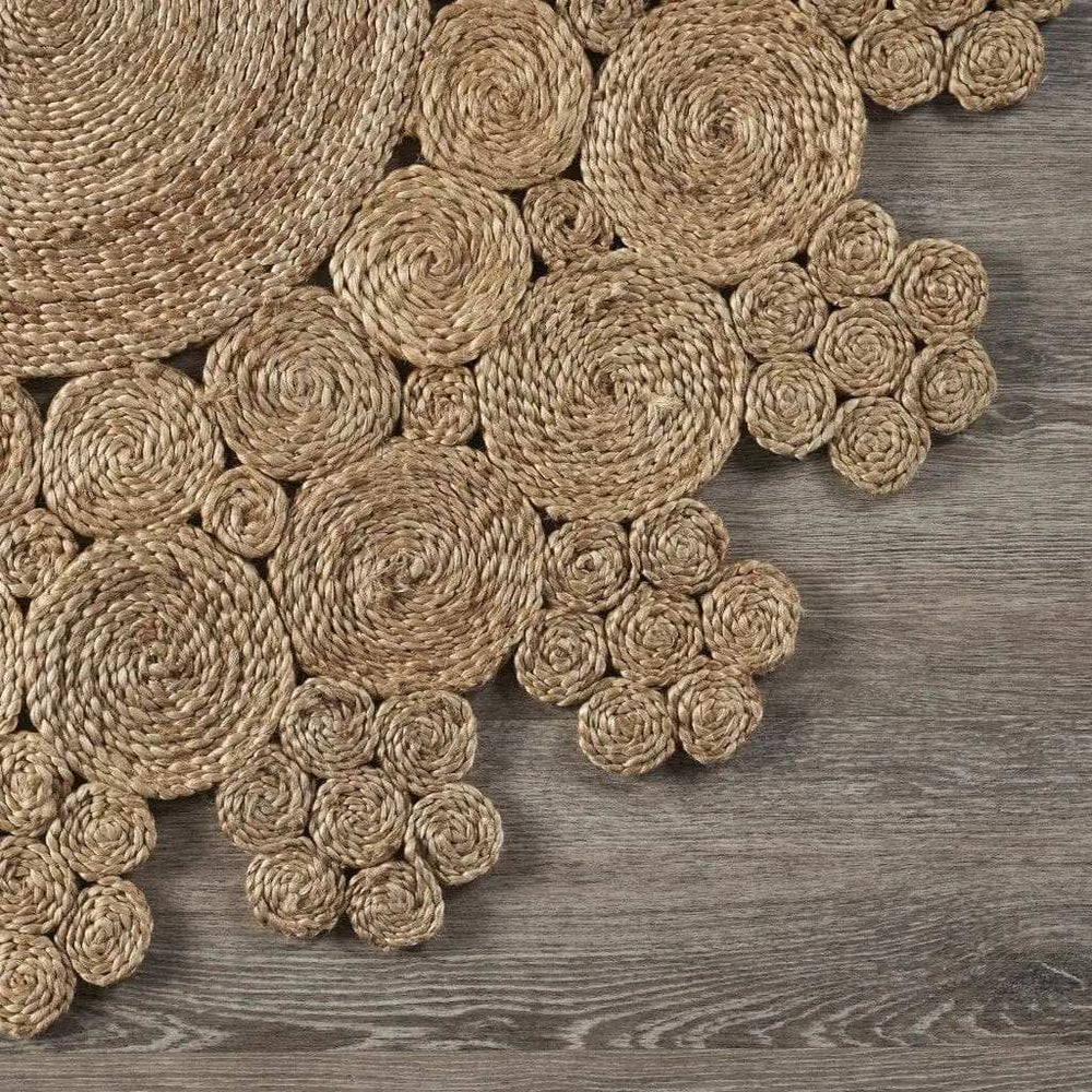 Dazzling Concentric Natural Boutique Jute Rug - Homeroots - Flyclothing LLC