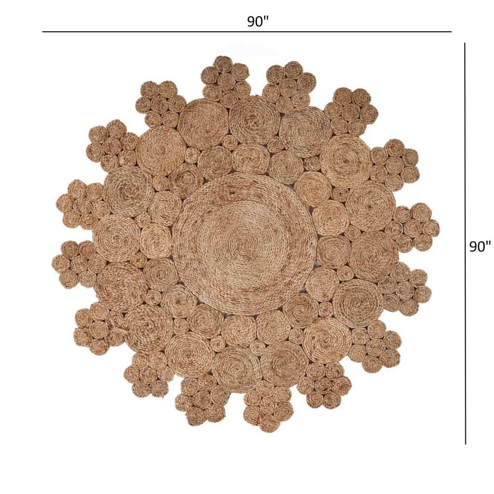 Dazzling Concentric Natural Boutique Jute Rug - Homeroots - Flyclothing LLC