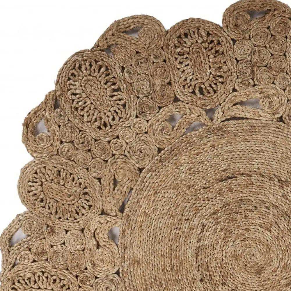 Natural Bloom Boutique Jute Rug - Homeroots - Flyclothing LLC