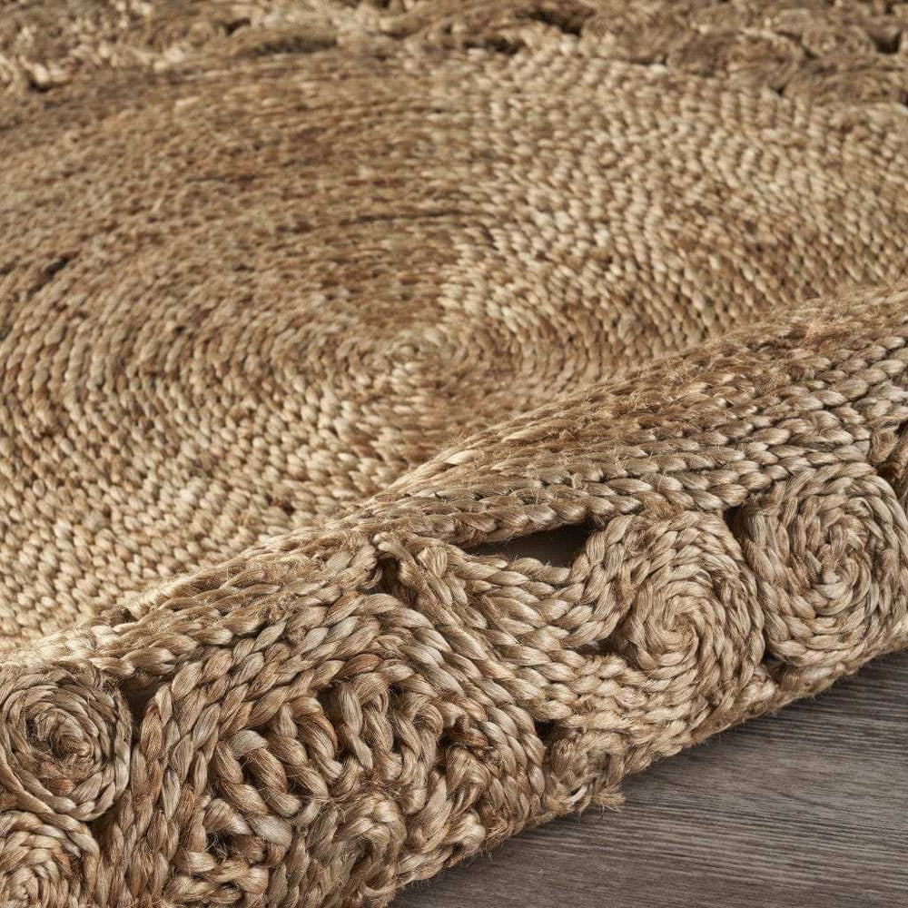 Natural Bloom Boutique Jute Rug - Homeroots - Flyclothing LLC