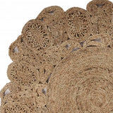 Natural Bloom Boutique Jute Rug - Homeroots - Flyclothing LLC