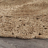 Natural Bloom Boutique Jute Rug - Homeroots - Flyclothing LLC