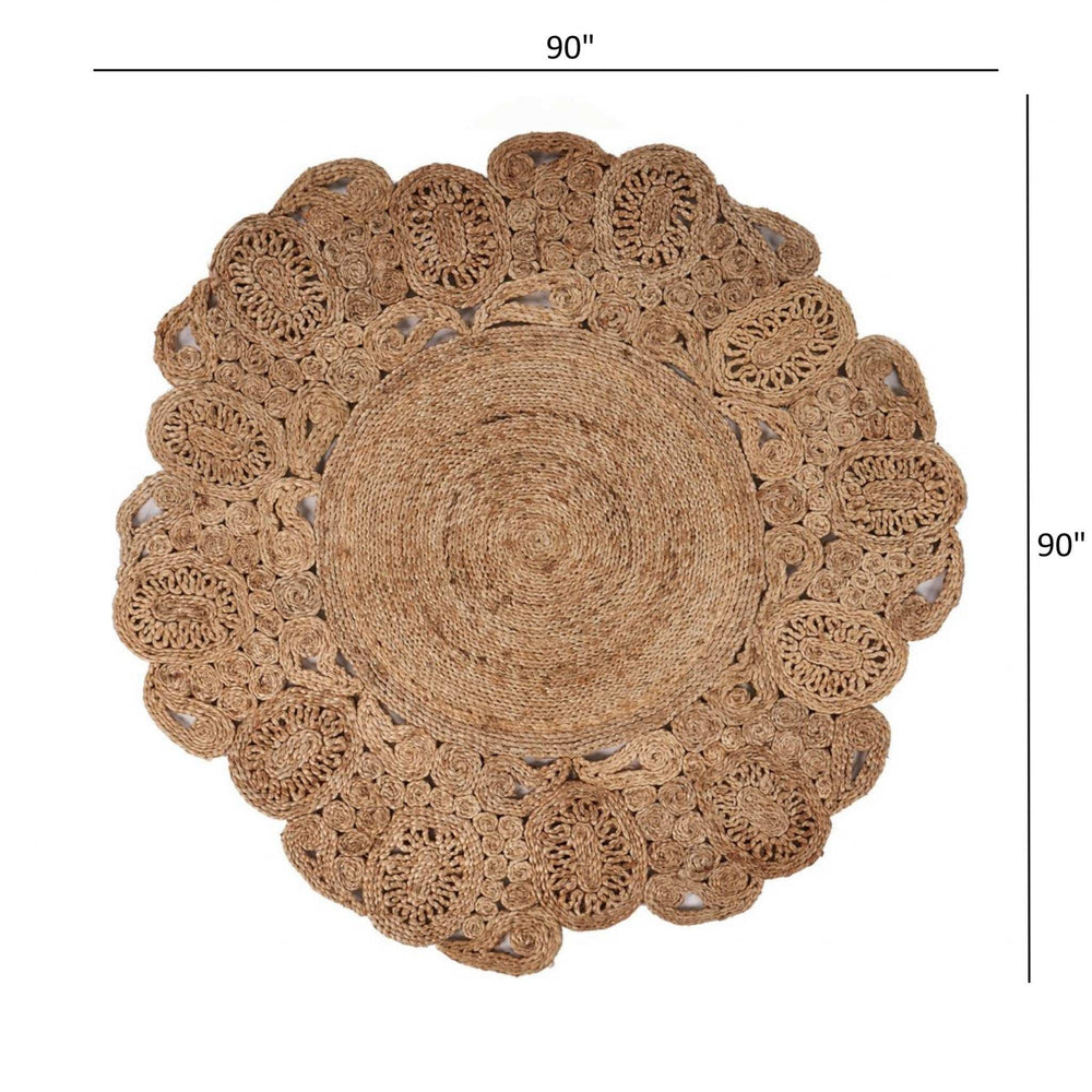 Natural Bloom Boutique Jute Rug - Homeroots - Flyclothing LLC