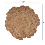 Natural Bloom Boutique Jute Rug - Homeroots - Flyclothing LLC