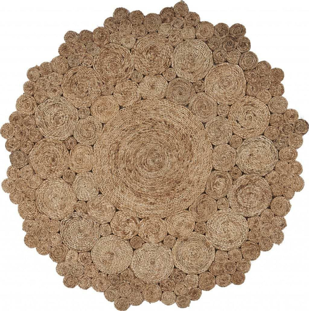Bursting Medallion Boutique Jute Rug - Homeroots - Flyclothing LLC