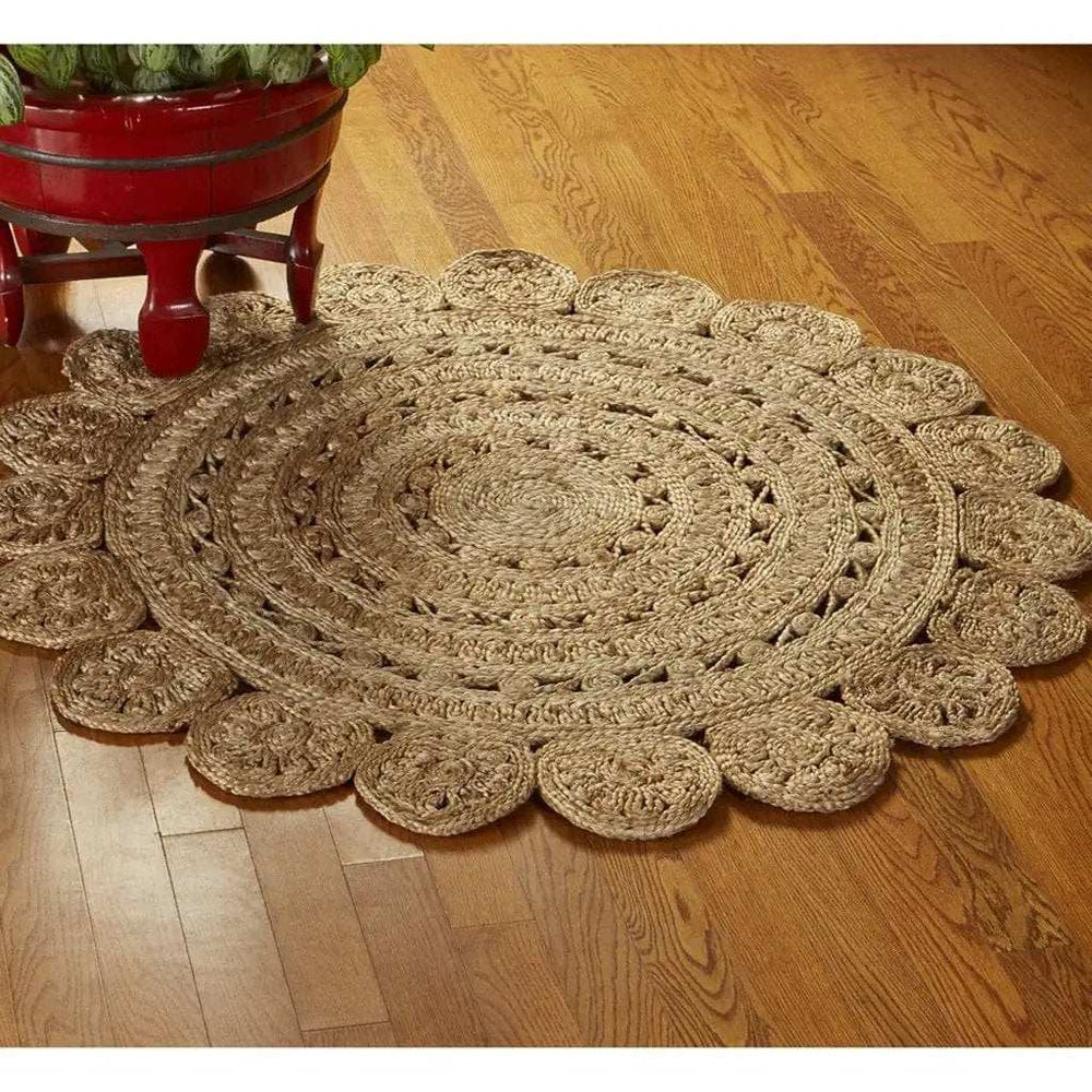 Sunshine Golden Natural Jute Area Rug - Homeroots - Flyclothing LLC