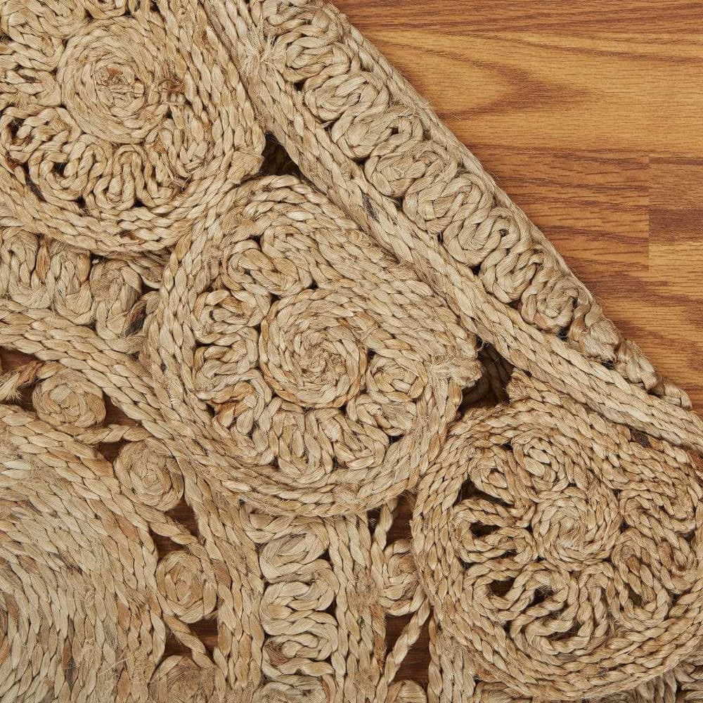 Sunshine Golden Natural Jute Area Rug - Homeroots - Flyclothing LLC