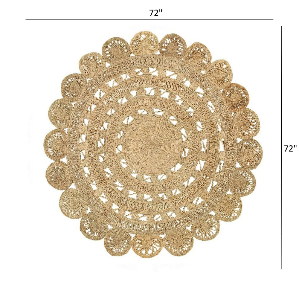 Sunshine Golden Natural Jute Area Rug - Homeroots - Flyclothing LLC