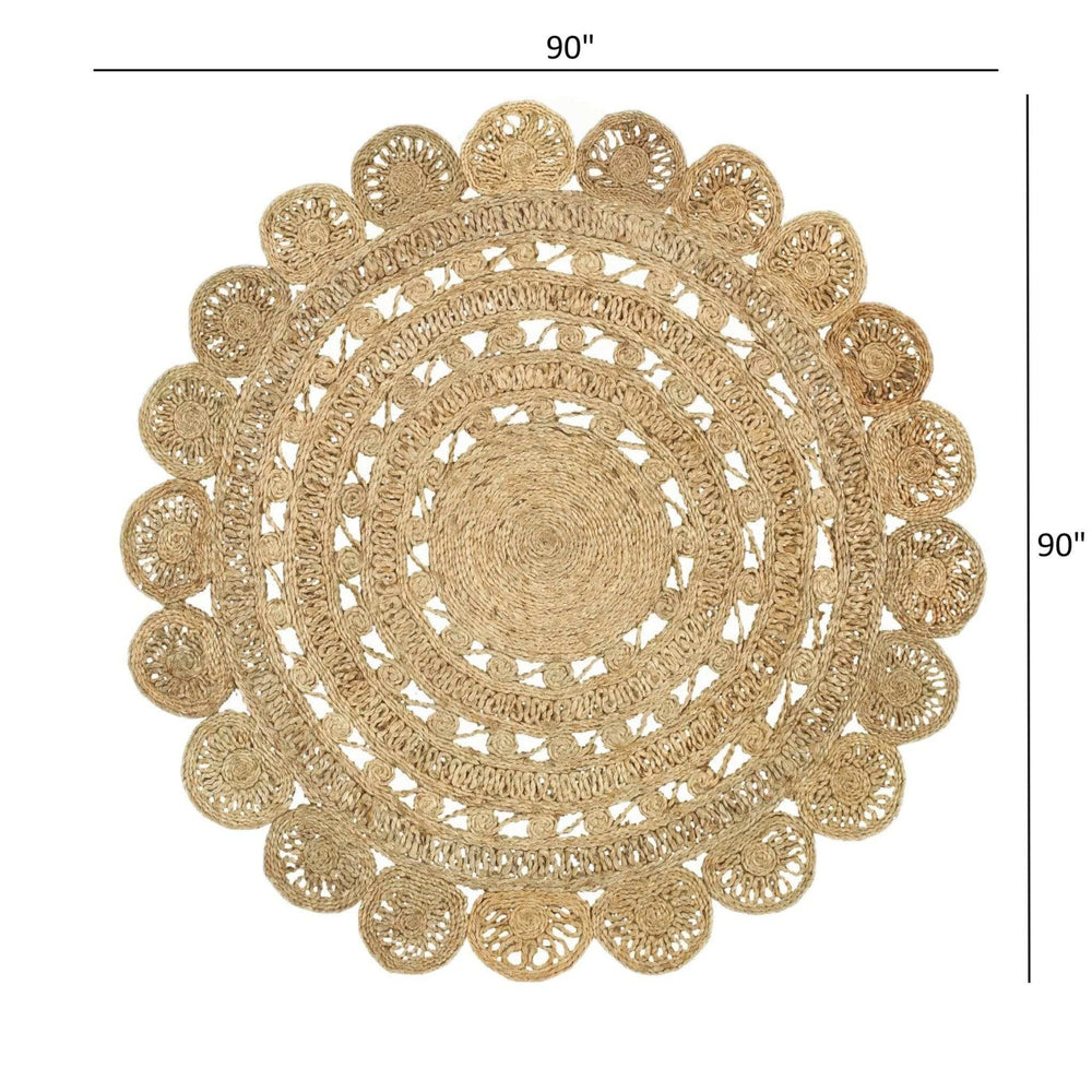 Sunshine Golden Natural Jute Area Rug - Homeroots - Flyclothing LLC