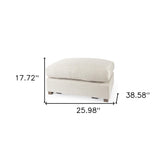 26" Beige Polyester And Brown Cocktail Ottoman - Homeroots