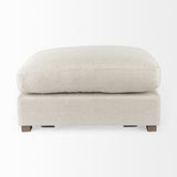 26" Beige Polyester And Brown Cocktail Ottoman - Homeroots