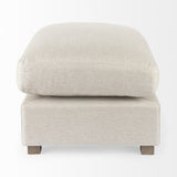 26" Beige Polyester And Brown Cocktail Ottoman - Homeroots