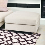 39" Beige Polyester And Brown Cocktail Ottoman - Homeroots
