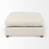 39" Beige Polyester And Brown Cocktail Ottoman - Homeroots