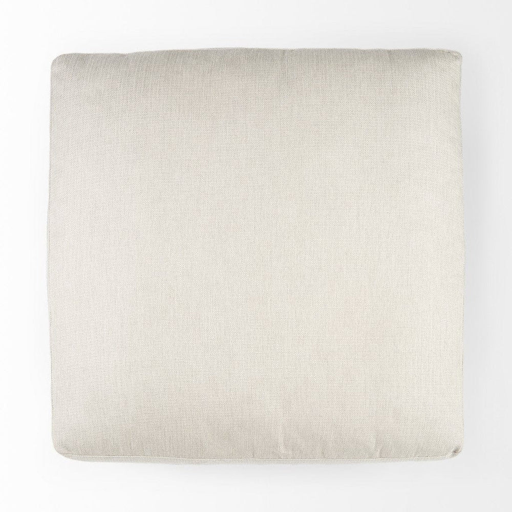 39" Beige Polyester And Brown Cocktail Ottoman - Homeroots