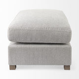 26" Light Gray Jute And Brown Cocktail Ottoman - Homeroots
