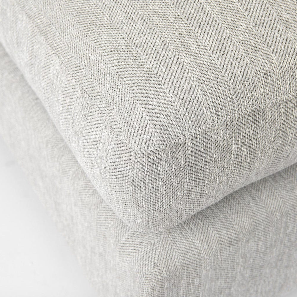 26" Light Gray Jute And Brown Cocktail Ottoman - Homeroots