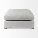 39" Light Gray Polyester And Brown Cocktail Ottoman - Homeroots