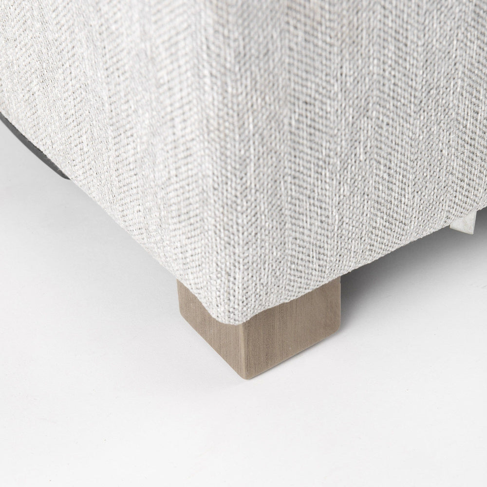 39" Light Gray Polyester And Brown Cocktail Ottoman - Homeroots