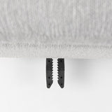 39" Light Gray Polyester And Brown Cocktail Ottoman - Homeroots