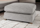 26" Gray Polyester And Brown Cocktail Ottoman - Homeroots