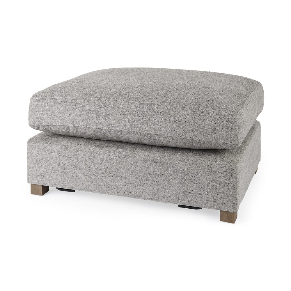 26" Gray Polyester And Brown Cocktail Ottoman - Homeroots