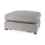 26" Gray Polyester And Brown Cocktail Ottoman - Homeroots