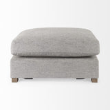 26" Gray Polyester And Brown Cocktail Ottoman - Homeroots