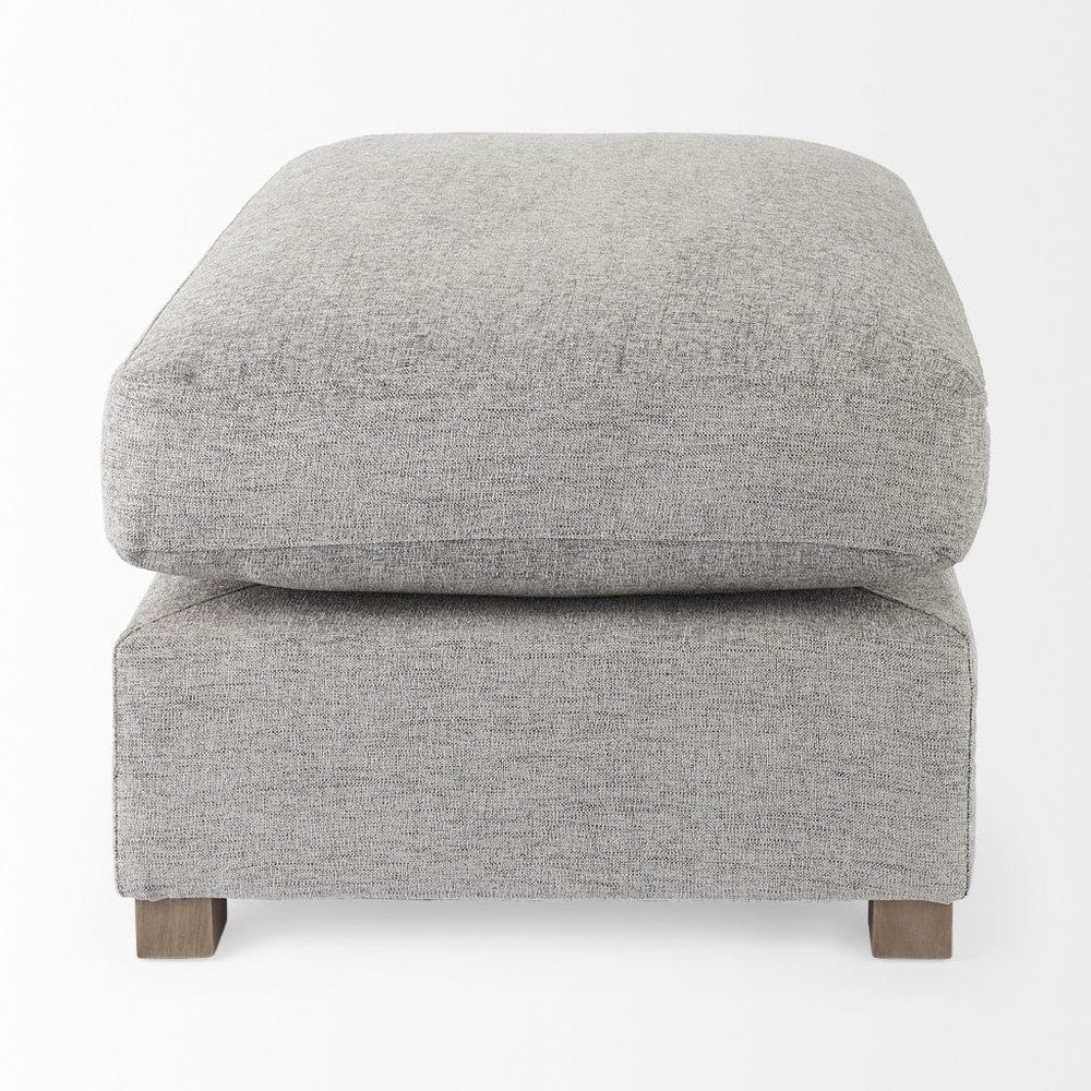 26" Gray Polyester And Brown Cocktail Ottoman - Homeroots